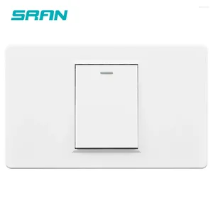 Smart Home Control Sran Wall Switch 118mm 72mm Panel EU US CL AU Safety 1Gang 1/2 Way Button Switches 220V för Light Lamp