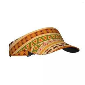 Berets Summer Sun Chapéu Viseira Ajustável Proteção UV Top Vazio Africano Padrão Esporte Protetor Solar Cap