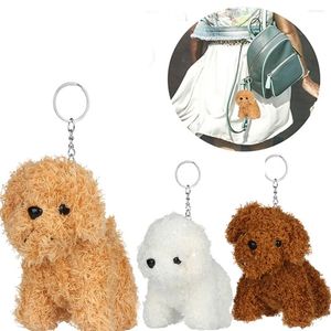 Schlüsselanhänger 12 cm Simulation Hund Schlüsselanhänger Nette Mode Lustige Pudel Plüschtier Ring Anhänger Weihnachtsgeschenk DIY Puppenzubehör