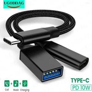 Type C OTG Cable Phone Adapter 2 In 1 USB To PD Charging Port Connector For MacBook Pro Samsung S20 Huawei