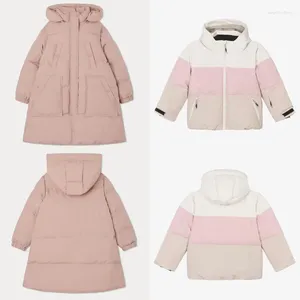 Down Coat Pre-Sale (Ship October) 2024 Children Clothes Baby Girls Cherry broderade fasta knapppojkar Röda västens jackor