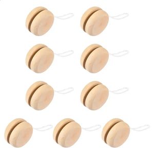 10Pc Wooden Yoyo Toy Color Mini Round DIY Baby Yoyo Ball Hand-Made Crafts Log Toys Kids Yo-Yo Creative Yo Toys For Child Gift 240126