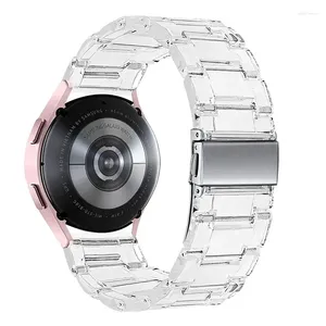 Uhrenarmbänder Klares Harzband für Galaxy 4 5 6 40mm 44mm Transparentes Armband Samsung Pro 45mm Watch4 Classic 47mm 46mm Armband