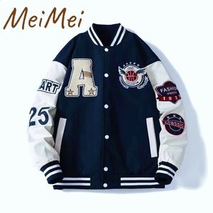 High Street Brief EIN Paar Baseball Anzug 2024 Trend Persönlichkeit Armband Männer Kleidung Allmatch Lose Stehkragen Jacke 240130