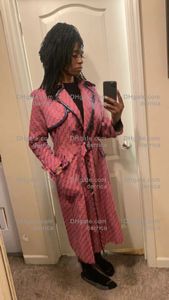 Designer de luxo feminino trench coat blusão mulher letras impressão jaqueta solta cinto casaco feminino casual longo trenchs casaco