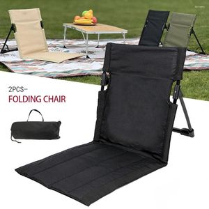 Lägermöbler Portable Foldbar Camping Chair Outdoor Garden Single Lazy Backrost Cushion Picnic Folding Back Beach Chairs