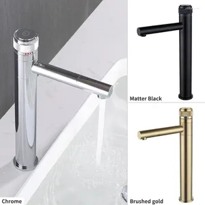 Bathroom Sink Faucets Chrome Basin Faucet Power Switch Button And Cold Water Tap For Taps Rotary