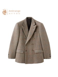 Men Jackets Winter loro Coat Pinstripe Cashmere Double-breasted Jacket piana