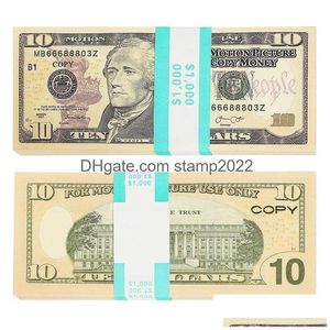 Altre forniture per feste festive Prop Money Fl Stampa 2 lati Una pila Us Dollar EU Bills For Movies April Fool Day Kids Drop Delivery Dhfv8