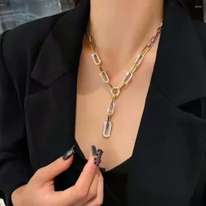 Choker Jewelry Gold Color Leather Weaving Around The Neck Heart Pendant Clavicle Chains Women Necklaces Pu Korean Style