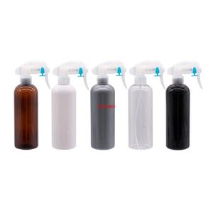 300ml空のプラスチックティガースプレーボトル用洗剤用ペットスプレーボトルポンプ付きグレーブラウンラウンドDIYコンテナズグッドパックBNRM