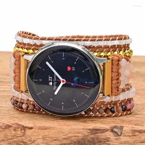 Oglądaj zespoły biżuterii bohemia na Samsung Galaxy Gear S3 Active 40 mm 44 mm ręcznie robione vintage naturalny pasek pleciony Huawei 20 22 mm