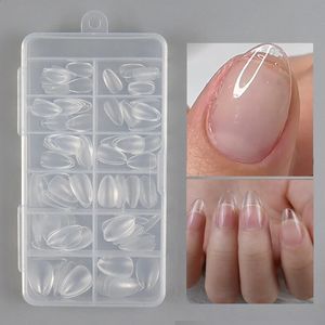 120pcs XXS Super Short Almond Full Cover Sculpted Soft Gel Nail Tips Press on Capsule Americaine Gel X Artificial Fake Nails 240127