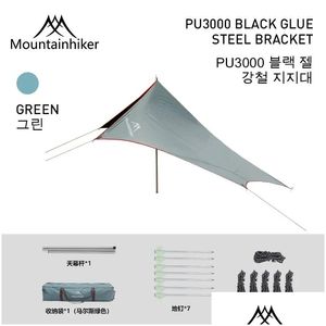 Tält och skyddsrum Mountainhiker utomhus kampa paddy svart gummi canopy sunshade bärbar vikning droppleverans sport utomhus camping otc9q
