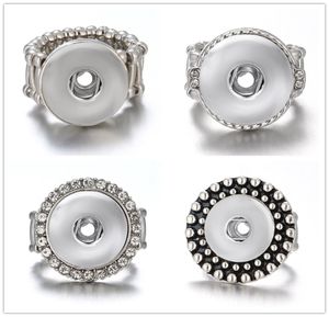 Nyaste 10pcslot snapband ring smycken passar 18mm ingefära metall silver knapp justerbar3065640