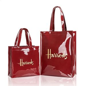 Basit moda tarzı jöle çanta kadınlar için çevre dostu çiçek tote alışveriş çantası yeniden kullanılabilir su geçirmez pvc omuz alışveriş çantaları 240124