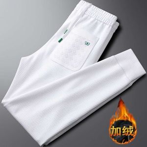 Calças casuais masculinas, outono e inverno novas calças de pelúcia e espessadas, leggings de ajuste fino, calças esportivas versáteis