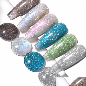 Prego Gel 8ml Diamante Deslumbrante Verniz Híbrido Base Semi Permanente para Top Polonês Pintura Glitter Manicure Arte Drop Delivery Saúde Bea Otbuv