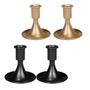 Candle Holders 2x Pillar Holder Stand Candlelight Candlestick For Festivals Anniversary Thanksgiving Matsal Dekor