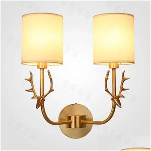 Duvar lambaları Vintage Siyah Sconce Banyo Vanity Modern Dekor Endüstriyel Sıhhi Tesisat Akıllı Yatak Lamben Damlası Teslimat DHZQ2