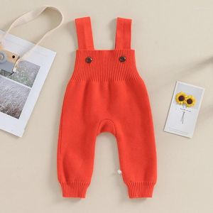 Trousers Baby Girl Knit Overalls Toddler Boy Suspender Pants Sweater Romper Infant Sleeveless Strap Jumpsuit