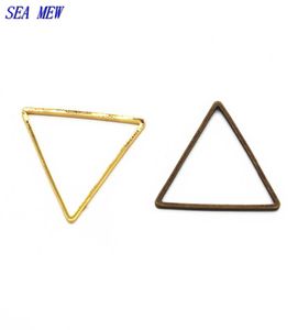 100PCS 24mm Copper Triangle Circle Connectors Antique Bronze Silver Brass gold DIY Jewelry Accessories4824821