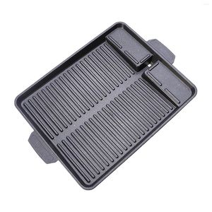 Pans BBQ Plate Home Cooking Non Stick Travel Aluminum Alloy Camping Korean Style Grill Pan Smokeless Rectangular Baking Kitchen
