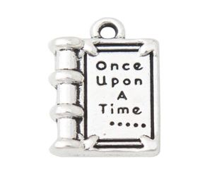 Modische, ganze Legierung, Buchform, Charms „Once Upon A Time“, Schmuck DIY Charms, 1218 mm, 100 Stück AAC10819108386