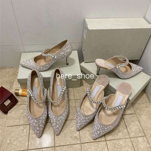 Sandálias de designer de luxo mulheres verão banquete vestido sapatos de salto alto sexy bombas apontou toe estilingue de volta mulheres sapato cristal laceup prata glitter tule