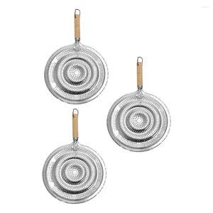 Tapetes de mesa 3 pcs almofadas de isolamento tapete de café para cozinha cozinhar anéis ferramentas decorar madeira mesa alça de madeira