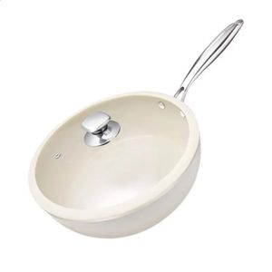 Dream Kitchen brukstone nieprzywierająca patelnia Dream Kitchen Non-Stick Pan 28 patelnia Porcelana głębokie misek do smażenia 240130