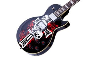 Guitarra elétrica LP LES 6 cordas Skull Series Ebony FingerboardSupport Costomization Freeshippings