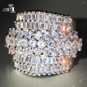 Cluster Rings YaYI Jewelry Top Quality Princess Cut 200pcs AAAA White Cubic Zirconia Silver Color Engagement Wedding Heart Party Gifts