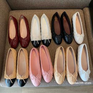 Paris Luxus-Designer-Schuhe, schwarze Ballerinas, Schuhe für Damen, Channel Brand, gesteppte Ballettschuhe aus echtem Leder, runde Zehenform, formelle Lederschuhe, Damen-Kleiderschuhe