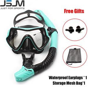 JSJM Professional Snorkel Diving Mask and Snorkels Goggles Glasögon Dykning Simning Tube Set Snorkel Mask Adult Unisex 240127