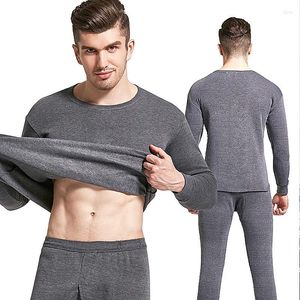 Herren Thermo-Unterwäsche 2024 Herbst und Winter Plus Size Samt dicker Rundhalsausschnitt schlanke lange Unterhosen M-4XL