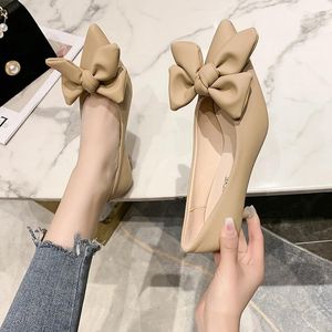 Dress Shoes 2024 Women's Spring Fashion Models Ladies Pointed Mid Heel Solid Colour High Heels 5305