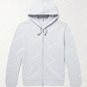 Deigner Men Hoodies Bahar Brunello kapüşonlu uzun kollu fermuar spor süveter katlar pamuklu gündelik dış giyim