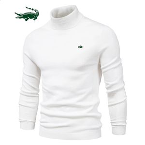 Winter Turtleneck Thick Mens Sweaters Casual Turtle Neck Solid Color Quality Warm Slim Turtleneck Sweaters Pullover Men 240202