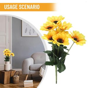 Fiori decorativi 1 mazzo 7 teste artificiali arbusti rayon bouquet di fiori finti per il giardino di Natale decorazione fai -da -te