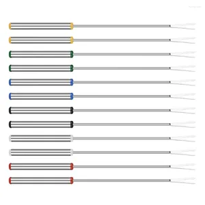 ディナーウェアセット12 PCSチョコレートフォンデュフォークデザートステンレス鋼ディッピングフォークチーズ親切なフルーツDIYデコレーションツール