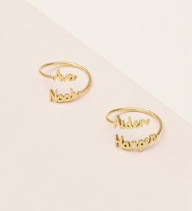 Personalized Adjustable Double Name Couple Rings For Women Stainless Steel Custom Two Names Birthday Jewelry Men Anel Bague3900102