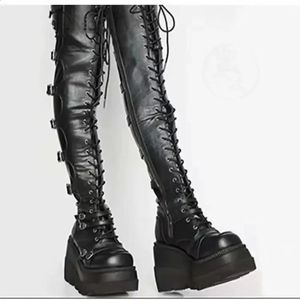 Wedges Long Boots for Women Autumn Winter Over-the-knee Boots Cosplay High Platform Women Boots High Heel Gothic Botas Altas 240125