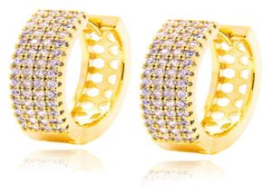 Mini orecchini a cerchio ghiacciati per uomo donna hip hop l mens bling diamante orecchino a forma di orecchio Huggie orecchino in oro argento coppia gioielli regalo5264785