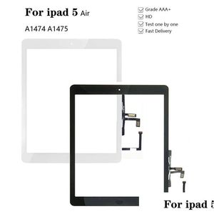 Tablet-PC-Bildschirme Neu für iPad Air 1 5 Touch Sn Digitizer und Home Button Frontglas Display Panel Ersatz A1474 A1475 A1476 Drop Otgl1