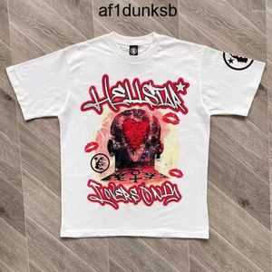 Mens T-shirts T Shirts Summer Hellstar Only Tee Men Women 1 Red Graphic Print T-Shirt Hip Crewneck Short Sleeve Loose Tops värme MJTL