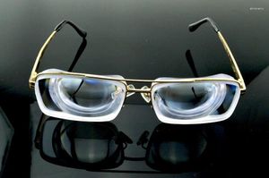 Sonnenbrillenfassungen DOPPELRAHMEN AVIATION GOLD HIGH MYOPIA MYOPIC GLASSES -16D