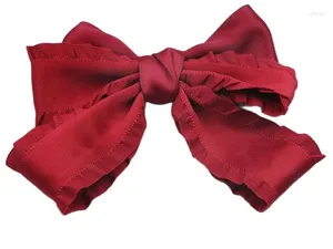 Hårtillbehör 10st 5 '' Ruffle Boutique Bows for Girl with Clips Ribbon