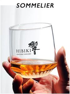 210ml Óculos de uísque exclusivos Hibiki Vidro de cristal japonês para Bourbon Brandy Cognac Bar Rock Cup Embalagem de presente 240118