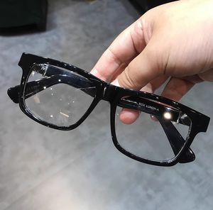 Siyah gümüş gözlük gözlükleri çerçeve berrak lens kutusu öğle yemeği erkekler kadın moda güneş gözlüğü çerçeveleri gözlük kutusu